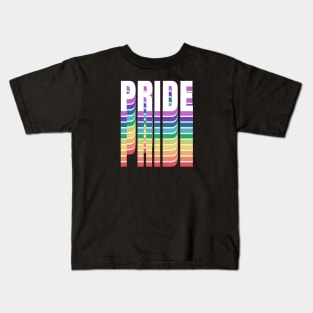 Rainbow Pride Stacked Colors Kids T-Shirt